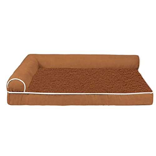 NADCFN Katzenbett Haustier-Hundebett, bequemes Hundesofa, warme Zwinger, große und kleine Haustiere, herausnehmbare Matratze Hundematte(Turmeric,L 75x50x12cm) von NADCFN
