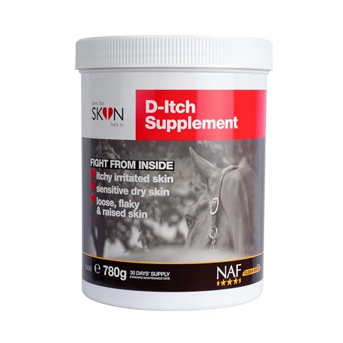 NAF Love The Skin He's In D-Itch Supplement 780g - Saisonale Hautunterstützung für Pferde - Mit Kräutern, Antioxidantien & MSM - Hilft juckender Haut & Immunantwort von NAF