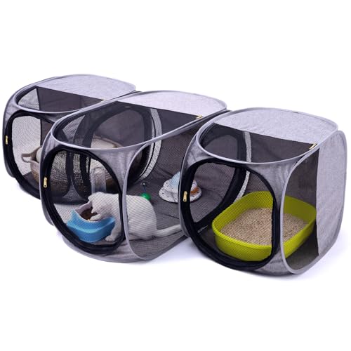 NAFU Eck-Katzenlaufstall für den Innenbereich, Haustier-Laufstall mit Katzentoilettenfach, faltbares und tragbares Gehege für Kätzchen oder Welpen, Katzenhäuser & Höhlen NAFU Eck-Katzenlaufstall für den Innenbereich, Haustier-Laufstall mit Katzentoilettenfach, faltbares und tragbares Gehege für Kätzchen oder Welpen, Katzenhäuser & Höhlen von NAFU