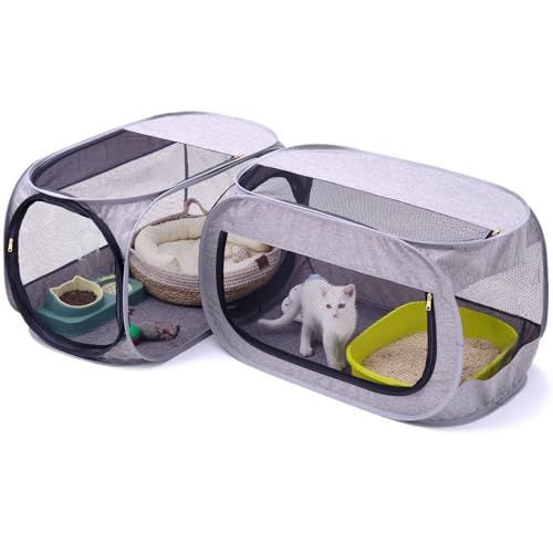 NAFU Eck-Katzenlaufstall mit Katzentoilettenfach für den Innenbereich, platzsparendes faltbares Gehege für Kätzchen & Welpen, Katzenhäuser & Höhlen NAFU Eck-Katzenlaufstall mit Katzentoilettenfach für den Innenbereich, platzsparendes faltbares Gehege für Kätzchen & Welpen, Katzenhäuser & Höhlen von NAFU