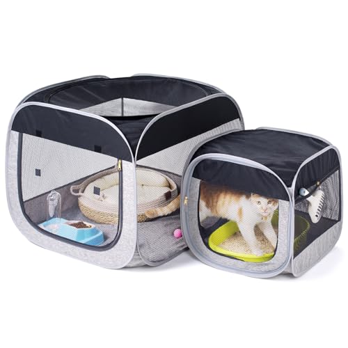 NAFU Faltbarer Pop-Up-Haustier-Laufstall mit kleinem Fach – tragbares Indoor/Outdoor-Katzengehege für Reisen Camping – Welpen-Kätzchen-Käfig zusammenklappbare Katzenwohnung & Hundehütte NAFU Faltbarer Pop-Up-Haustier-Laufstall mit kleinem Fach – tragbares Indoor/Outdoor-Katzengehege für Reisen Camping – Welpen-Kätzchen-Käfig zusammenklappbare Katzenwohnung & Hundehütte von NAFU