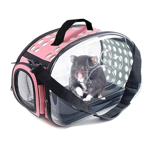 Hamster-Transporttasche für kleine Haustiere, Outdoor-Reisekäfig, tragbar, transparent, mit Reißverschluss, faltbar, für kleine Tiere von NAIXUE