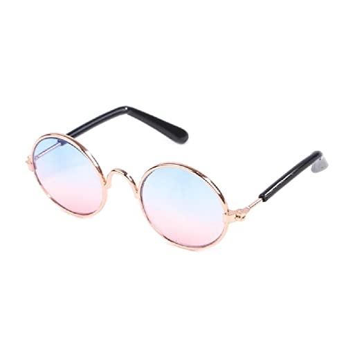 Katze Hunde Sonnenbrille Lustige Haustier Brille Runde Linse Metallrahmen Klassische Sonnenbrille Party Kostüm Cosplays Zubehör Kleine Haustier Sonnenbrille Hunde Sonnenbrille Kleine Mittlere Rassen von NAIXUE