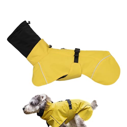 Wasserdichter Hunderegenmantel,Hunderegenmantel | Atmungsaktive Hunde-Regenjacke - Verstellbarer, wasserdichter Regenmantel mit nachtreflektierenden Sicherheitsstreifen, einfach an- und auszuziehender von NAIYAN