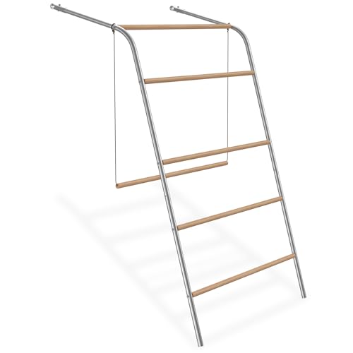 NAIZY Hühner Schaukel 5 Ebenen Große Geflügelständer Indoor&Outdoor Holz Hühnersitzstange Hühnerleiter Spielzeug Sitzstange für Hühner Geflügel, Sitzleiter Hühner Zubehör für Hühnerstall von NAIZY