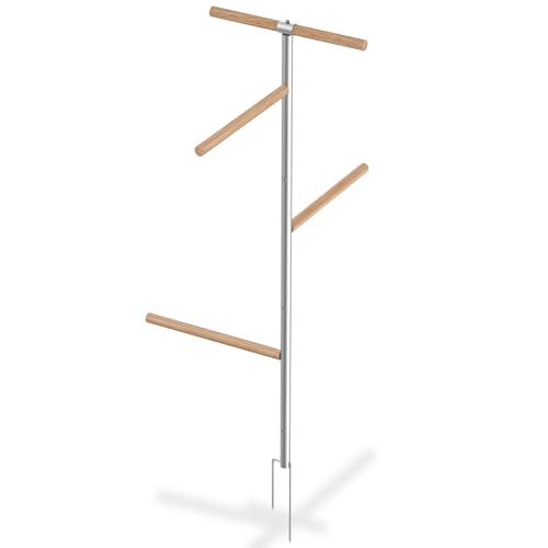 NAIZY Hühner Sitzstange 4 Ebenen Große Geflügelständer Indoor&Outdoor Holz Hühnersitzstange Hühnerleiter Spielzeug für Hühner Geflügel, Sitzleiter Hühner Zubehör für Hühnerstall von NAIZY
