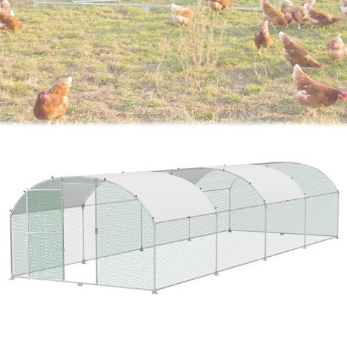 NAIZY Hühnerstall 3x8 m Hühner Freilaufgehege Bogen Dach Verzinkter Stahl Rohr Hühnerhaus mit Sonnenschutz PE-Dach & Tür & Schloss Kleintiergehege Hühnerkäfig für Kaninchen Hühner NAIZY Hühnerstall 3x8 m Hühner Freilaufgehege Bogen Dach Verzinkter Stahl Rohr Hühnerhaus mit Sonnenschutz PE-Dach & Tür & Schloss Kleintiergehege Hühnerkäfig für Kaninchen Hühner von NAIZY