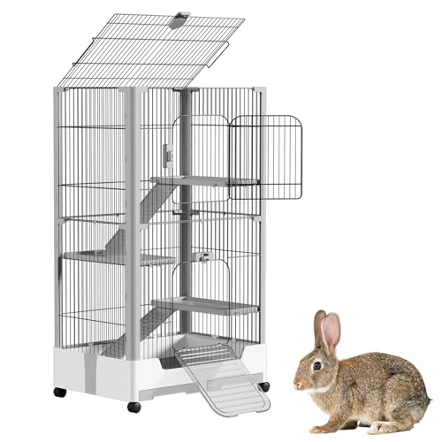 NAIZY Kaninchenstall 4-Ebenen Mobiler Hasenkäfig 73x50x113cm Kaninchenkäfig mit Schublade & Leiter, Offenem Dach Kleintierkäfig Metall Rattenkäfig für Innen NAIZY Kaninchenstall 4-Ebenen Mobiler Hasenkäfig 73x50x113cm Kaninchenkäfig mit Schublade & Leiter, Offenem Dach Kleintierkäfig Metall Rattenkäfig für Innen von NAIZY
