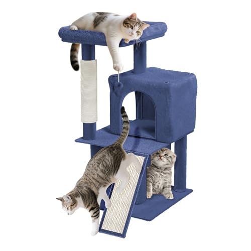 NAIZY Kratzbaum Groß Katzenkratzbaum 49 x 46 x 93 cm XXL Katzenbaum mit Sisal-Säulen & Katzenhöhle, Anti-Rutsch Blau Aktivitätskratzbäume für Mehr Katzen, K1138 NAIZY Kratzbaum Groß Katzenkratzbaum 49 x 46 x 93 cm XXL Katzenbaum mit Sisal-Säulen & Katzenhöhle, Anti-Rutsch Blau Aktivitätskratzbäume für Mehr Katzen, K1138 von NAIZY