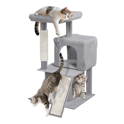 NAIZY Kratzbaum Groß Katzenkratzbaum 49 x 46 x 93 cm XXL Katzenbaum mit Sisal-Säulen & Katzenhöhle, Anti-Rutsch Grau Aktivitätskratzbäume für Mehr Katzen, K1138 NAIZY Kratzbaum Groß Katzenkratzbaum 49 x 46 x 93 cm XXL Katzenbaum mit Sisal-Säulen & Katzenhöhle, Anti-Rutsch Grau Aktivitätskratzbäume für Mehr Katzen, K1138 von NAIZY