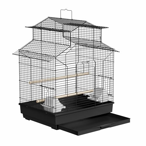 NAIZY Vogelkäfig Groß 46x36x62 cm Vogelvoliere Außen&Innen Metall Papageienkäfig mit Ausziehbares Tablett & 2 Holzstangen & 2 Futternapf, Wellensittich Käfig Voliere Birdcage, Typ 3001 NAIZY Vogelkäfig Groß 46x36x62 cm Vogelvoliere Außen&Innen Metall Papageienkäfig mit Ausziehbares Tablett & 2 Holzstangen & 2 Futternapf, Wellensittich Käfig Voliere Birdcage, Typ 3001 von NAIZY