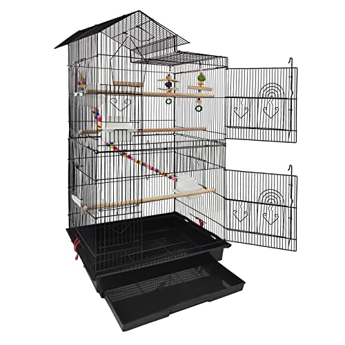NAIZY Vogelvoliere Papageienkäfig groß Vogelkäfig mit Spielzeug 46x35,5x99cm Metall Vogelhaus für Papageien, Tauben und andere Vogel Haustiere, ohne Ständer NAIZY Vogelvoliere Papageienkäfig groß Vogelkäfig mit Spielzeug 46x35,5x99cm Metall Vogelhaus für Papageien, Tauben und andere Vogel Haustiere, ohne Ständer von NAIZY