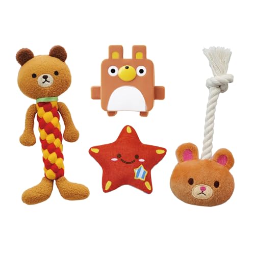 NAKAMA Hundespielzeug, Braun, Familienkollektion für kleine bis mittelgroße Hunde, 4 Stück von NAKAMA