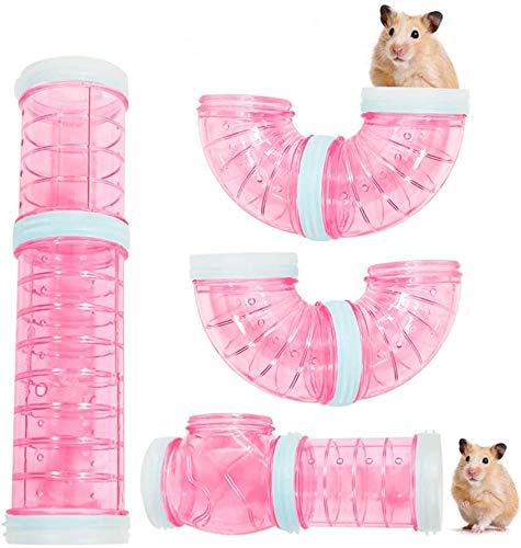 8PCS Röhren Für Den Tunnel Hamster, DIY Hamster Cage Tube Hamster Spielzeug Hamster Cage Tubes Tunnel für Kleine Tierkäfig Externe Zubehör （Rosa） von NALCY