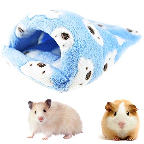 NALCY Hamsterbett für Kleintiere Hamsterhaus, Ratte Hamster Hausbett Winter Warm, Flaum Kleines Haustierbett Schlafsack,Warmes Plüschbett Zimmer Hamsterzubehör-Mittlere Größe (Blau) von NALCY