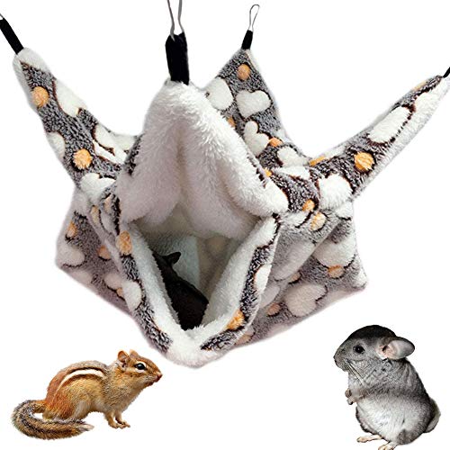NALCY Kleintierkäfig-Hängematte, 3-lagige Zucker-Hängematte, Hamsterkäfig-Zubehör, Gemütliches Kleintierbett für Chinchilla, Papagei, Zucker, Frettchen, Ratten, Hamster NALCY Kleintierkäfig-Hängematte, 3-lagige Zucker-Hängematte, Hamsterkäfig-Zubehör, Gemütliches Kleintierbett für Chinchilla, Papagei, Zucker, Frettchen, Ratten, Hamster von NALCY