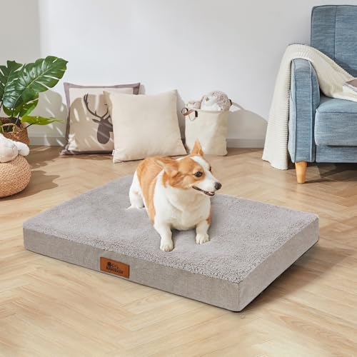 NAMIBARK Orthopädisches Hundebett für Käfige mit 30D-Memory-Schaum für kleine bis mittelgroße Hunde, wasserdichtes Hundebett mit abnehmbarem waschbarem Bezug, 76,2 x 50,8 x 7,6 cm, Grau NAMIBARK Orthopädisches Hundebett für Käfige mit 30D-Memory-Schaum für kleine bis mittelgroße Hunde, wasserdichtes Hundebett mit abnehmbarem waschbarem Bezug, 76,2 x 50,8 x 7,6 cm, Grau von NAMIBARK