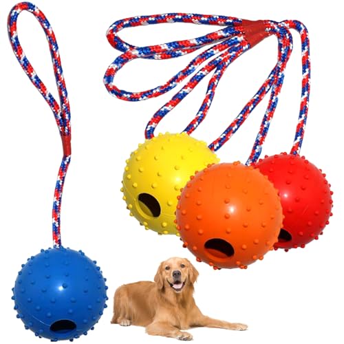 4 Ball mit Schnur Hund, ø 5/30 cm Wurfball am Seil Naturkautschuk, Hundespielzeug Ball mit Seil extrem Weite Würfe, Hundeball Snackball, Hundebälle Kleine Hunde, Große Hunde (Rot Gelb Blau Orange) 4 Ball mit Schnur Hund, ø 5/30 cm Wurfball am Seil Naturkautschuk, Hundespielzeug Ball mit Seil extrem Weite Würfe, Hundeball Snackball, Hundebälle Kleine Hunde, Große Hunde (Rot Gelb Blau Orange) von NAMIS