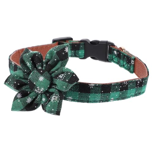 NAMOARLY Weihnachtshalsband Für Hunde Weihnachtshalsbänder Für Katzen Dekoratives Hundehalsband Weihnachtskatze Kragen Haustier Katzenhalsband Kleines Hundehalsband Hallo Stoff Green von NAMOARLY