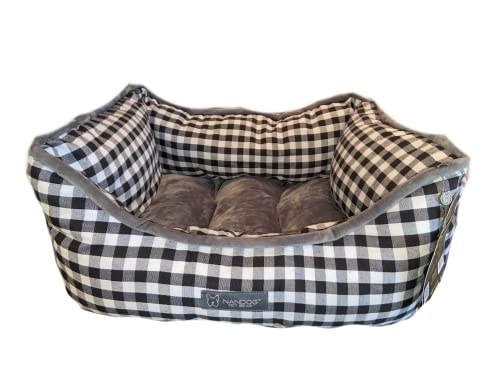 NANDOG Pet Gear Hunde- und Katzenbett, wendbar, Schwarz / Weiß kariert, für kleine bis mittelgroße Rassen NANDOG Pet Gear Hunde- und Katzenbett, wendbar, Schwarz / Weiß kariert, für kleine bis mittelgroße Rassen von NANDOG