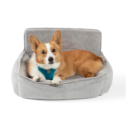 Nandog Pet Gear Luxuriöses, gestepptes Hunde-Autositzbett mit herausnehmbarem und waschbarem Pad-Einsatz und dicken Sicherheitsgurten, sichere, bequeme, leicht zu reinigende Haustier-Tragetasche von NANDOG