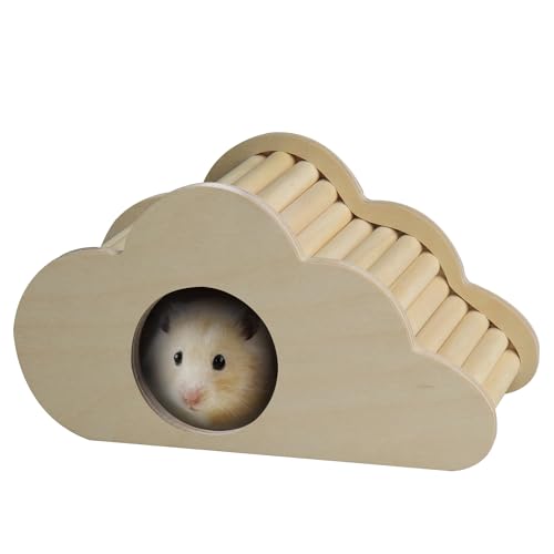 NANEEZOO Hamster Haus aus Holz Hamsterhaus Treppen Spielzeug, Versteck mit Kletterleiter für Hamster, Gerbils, Mäuse und Kleintiere von NANEEZOO