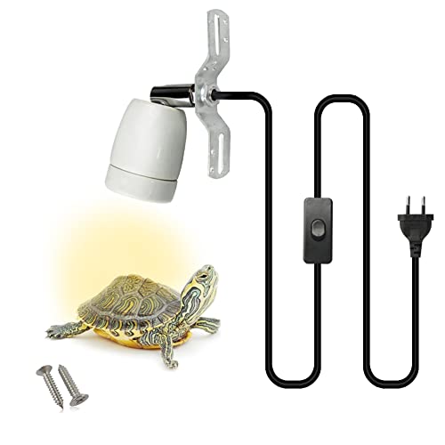 NANEEZOO Reptil Heat - Lampe mit 360°Rotating Keramik Heizung Lampe Schildkröte Heat Spot Lampe mit Kabel und Stecker E27 Porzellan Sockel für Aquarium -Schildkröte, Schlangen, Echsen UV Licht von NANEEZOO
