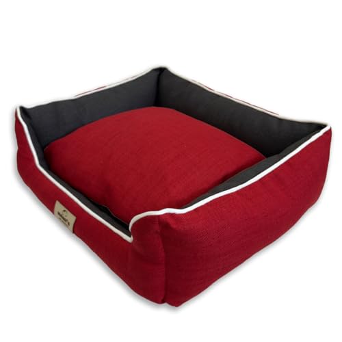 NANI'S SnuggleBox Kuscheliges Bett, superweiches, waschbares Kissen mit abnehmbarem Bezug, 45 x 55 x 18 cm (M) von NANI'S Pet Collection