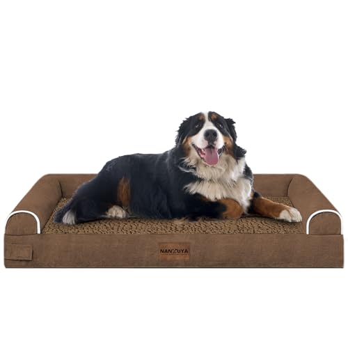 Großes orthopädisches Hundebett, waschbar, Jumbo-Hundebett, extra große Hunde, Eierkiste, Schaumstoffsofa, Couch, wasserdicht, abnehmbarer Bezug, Kaffeebraun Großes orthopädisches Hundebett, waschbar, Jumbo-Hundebett, extra große Hunde, Eierkiste, Schaumstoffsofa, Couch, wasserdicht, abnehmbarer Bezug, Kaffeebraun von NANUYA