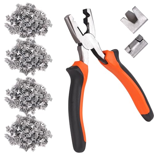 Kaninchen, Huhn, Wachtel, Haustierkäfig-Clip, Werkzeug, Drahtkäfigschnallen-Clips, Zange und Drahtkäfig-Clips, Orange (1200 Stück) von NAOEDEAH
