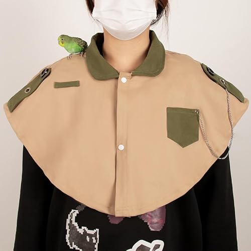 Schulterschutzumhang für Vogeltraining, kratzfestes Design mit Taschen (Beige) von NASIDE