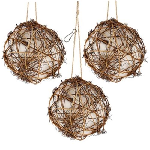 NASSMOSSE 3pcs Hummingbird Nest 4x4in Interaktives natrualer Rattan Kleiner Hanging Hummingbird Nistmaterial für Innen im Freien im Freien Innenbereich von NASSMOSSE