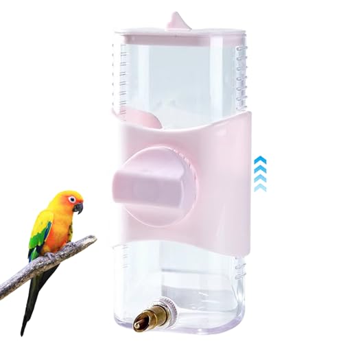 Automatischer Vogelwasserspender, 300 ml, verstellbare Höhe, Vogelwasser-Futterstation, sichtbarer Vogelkäfig-Futterspender mit Schraubschnalle für Papageien, Lovebirds Kanarienfinken 2 von NASSMOSSE