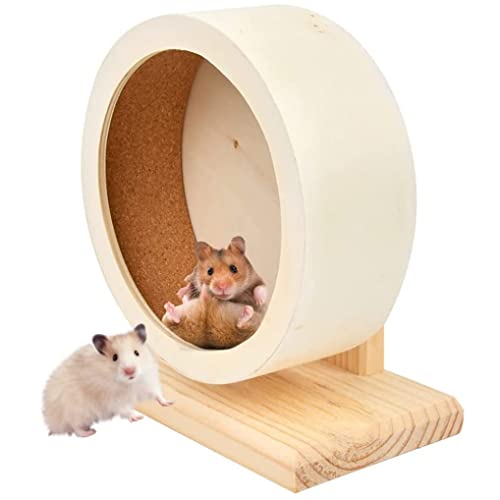 Hamster-Trainingsrad aus Holz, leises Holz-Trainingsrad, leises Laufrad für Hamster, Rennmaus, Mäuse, Meerschweinchen und andere kleine Haustiere von NASSMOSSE