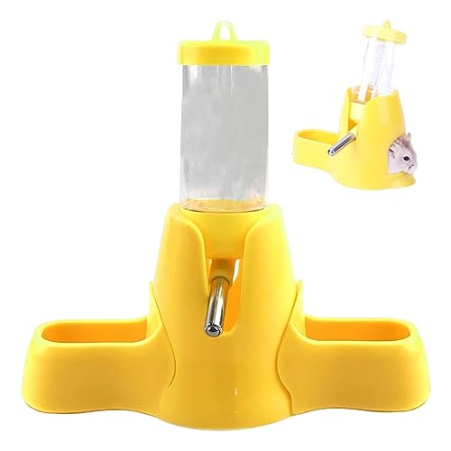 Hamster-Wasserflasche mit Ständer, tropffrei, 80 ml, Meerschweinchen-Wasserflasche und 2 Futterspender, stehender automatischer Flaschenspender für kleine Tiere von NASSMOSSE