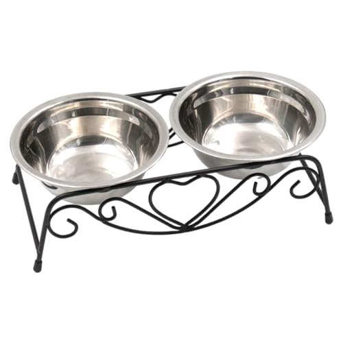 Hochgezogene Hundeschalen, Edelstahl-Anti-Spitze-stabile Doppelkatze, Retro erhöhte Haustier-Feeder, um die Halswirbelsäule Ihres Haustieres zu schützen von NASSMOSSE