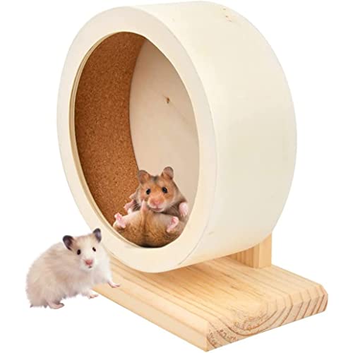 Holz-Hamster-Laufrad,geräuschloses Holz-Laufrad für kleine Haustiere,geräuschloses Hamster-Laufrad für Hamster,Rennmäuse,Mäuse,Meerschweinchen und andere kleine Haustiere von NASSMOSSE