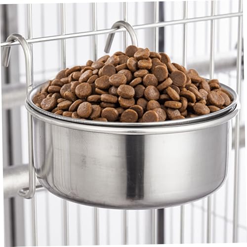 Hundekiste Schüssel, Edelstahl Zwinger Wasserschale hängen, kein verschütteter Hundefutterfutter mit Halter für die Fütterung von Katzen, Vögeln, Papageien, Kaninchen, Frettchen Hundekiste Schüssel, Edelstahl Zwinger Wasserschale hängen, kein verschütteter Hundefutterfutter mit Halter für die Fütterung von Katzen, Vögeln, Papageien, Kaninchen, Frettchen von NASSMOSSE