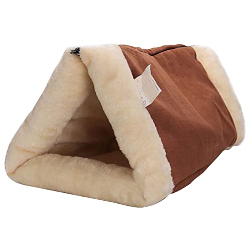 Katzenbett mit Reißverschluss,Fleece-Tunnel,Röhrenhöhle,2-in-1,waschbar,warm,Schlafsack für kleine Hunde von NASSMOSSE