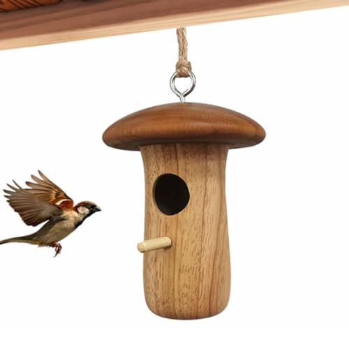 Kolibri-Haus, Vogel-Nisthaus aus Holz, 2,5 cm Loch, 12,9 x 9,4 cm, Vogelnest für den Außenbereich, Garten, Geschenke, 1 Stück von NASSMOSSE