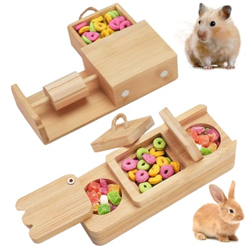 NASSMOSSE Hamsterspielzeug, hölzerne interaktive Meerschweinchen -Spielzeug -Tier -Anreicherung Futterspiel für Meerschweinchen, Hamster, Ratte, Chinchilla, Igel von NASSMOSSE