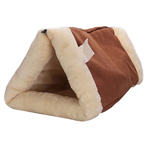 NASSMOSSE Katzenbett mit Reißverschluss, Fleece, Tunnel, Höhle, 2-in-1, waschbar, warm, für kleine Hunde von NASSMOSSE