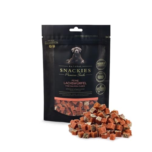 SNACKIES 16er-Pack Feine Lachswürfel Premium Snacks für Hunde ohne Zusatz von Getreide, Zucker, Farb-, Aroma- und Konservierungsstoffe SNACKIES 16er-Pack Feine Lachswürfel Premium Snacks für Hunde ohne Zusatz von Getreide, Zucker, Farb-, Aroma- und Konservierungsstoffe von NATURAL SNACKIES Premium Snacks