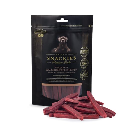 SNACKIES 16er-Pack (à 170g) Premium Snacks für Hunde, Herzhafte Wasserbüffelstreifen ohne Zusatz von Getreide, Zucker, Farb-, Aroma- und Konservierungsstoffe, schonend luftgetrocknete Leckerli SNACKIES 16er-Pack (à 170g) Premium Snacks für Hunde, Herzhafte Wasserbüffelstreifen ohne Zusatz von Getreide, Zucker, Farb-, Aroma- und Konservierungsstoffe, schonend luftgetrocknete Leckerli von NATURAL SNACKIES Premium Snacks