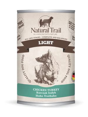 5x400g + 400g GRATIS Natural Trail Light Nassfutter Getreidefrei Hundefutter von NATURAL TRAIL