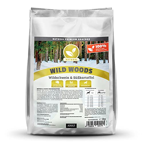 Natural - Wild Woods mit Wildschwein - 1 kg - Trockenfutter Natural - Wild Woods mit Wildschwein - 1 kg - Trockenfutter von NATURAL