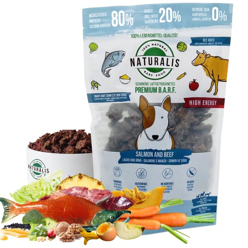 1kg Naturalis Smart 80 Lachs-Rind High Energy Trockenbarf Barf Hundefutter 100% Natur Lebensmittel-Qualität von NATURALIS BARF FOOD
