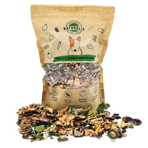 Naturalis Barf 1kg Früchte-Gemüse-Mix Premium Flocken Barfzutaten Ergänzung getreidefrei ohne Konservierungsstoffe 100% Natur von NATURALIS BARF FOOD