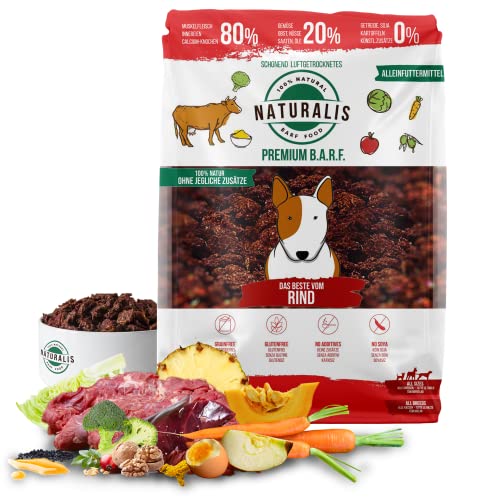 Naturalis Smart 80 Barf Trockenbarf Hundefutter 1 kg Rind Alleinfuttermittel ohne Zusätze getreidefrei sojafrei glutenfrei hypoallergen von NATURALIS BARF FOOD