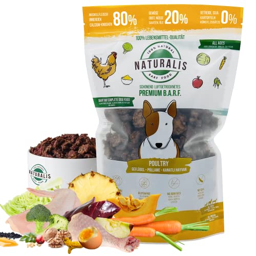 Naturalis Smart 80 Barf Trockenbarf Hundefutter 500 g Huhn Alleinfuttermittel ohne Zusätze getreidefrei sojafrei glutenfrei 100% Natur - schonend luftgetrocknet von NATURALIS BARF FOOD